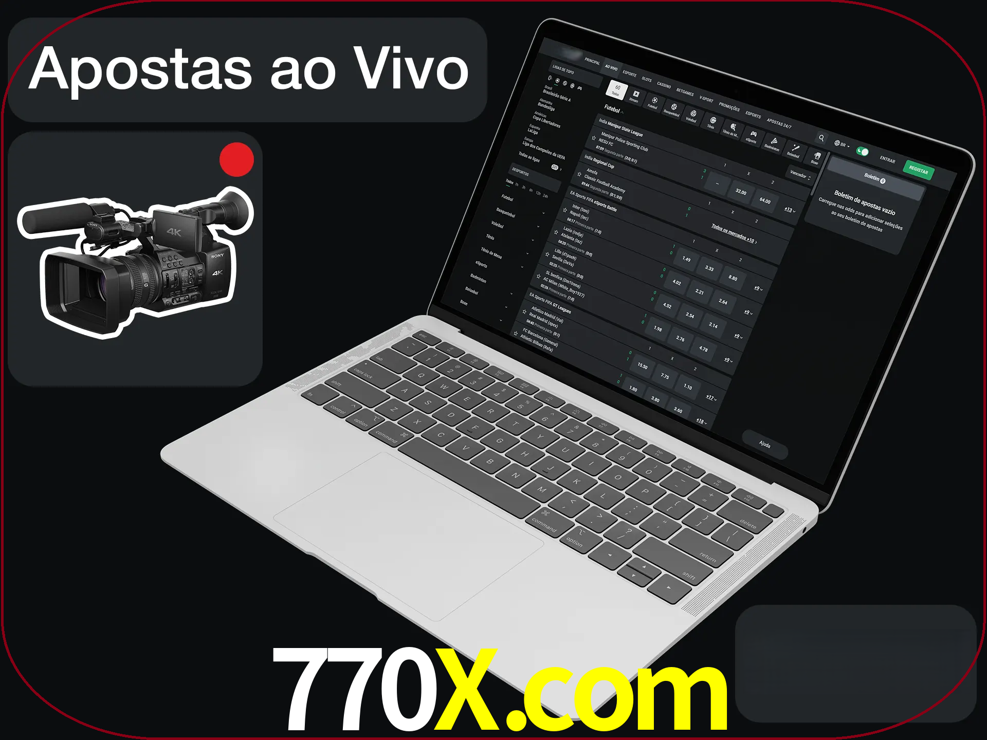 Aposte em formato ao vivo em nosso site.